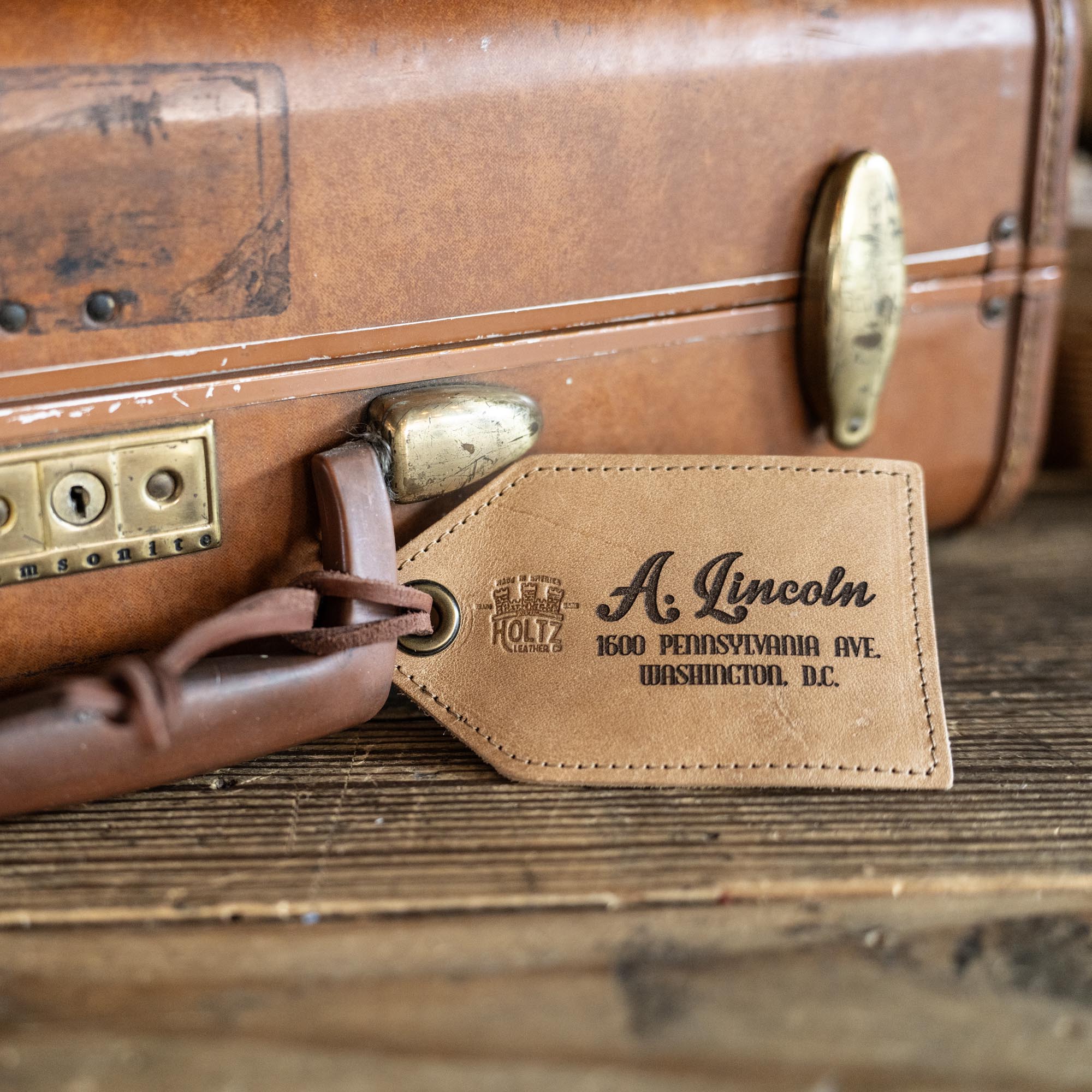 Your Logo + Our Leather - The Traveler Fine Leather Luggage Tag - Custom Logo and Corporate Gifting - Holtz Leather