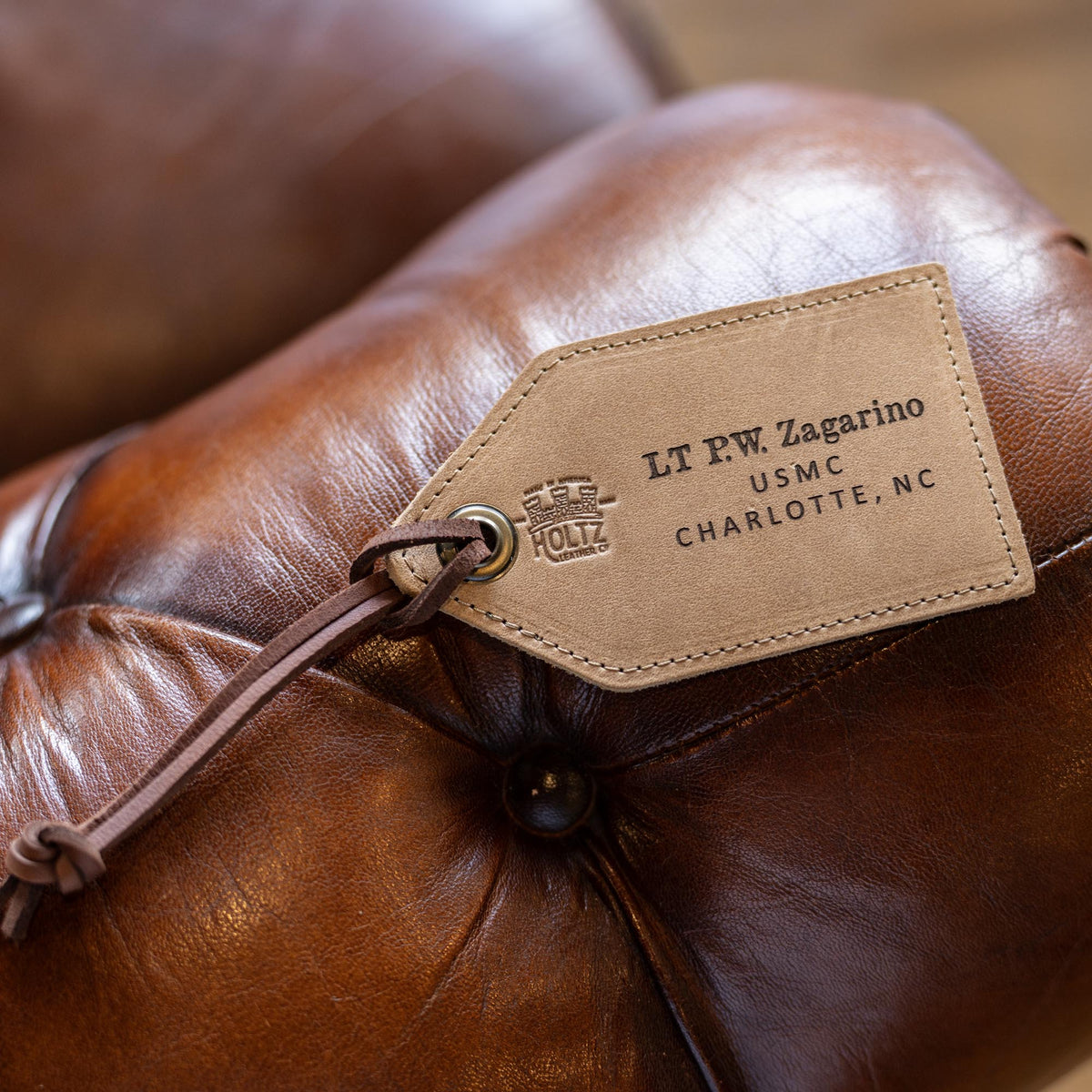 Your Logo + Our Leather - The Traveler Fine Leather Luggage Tag - Custom Logo and Corporate Gifting - Holtz Leather
