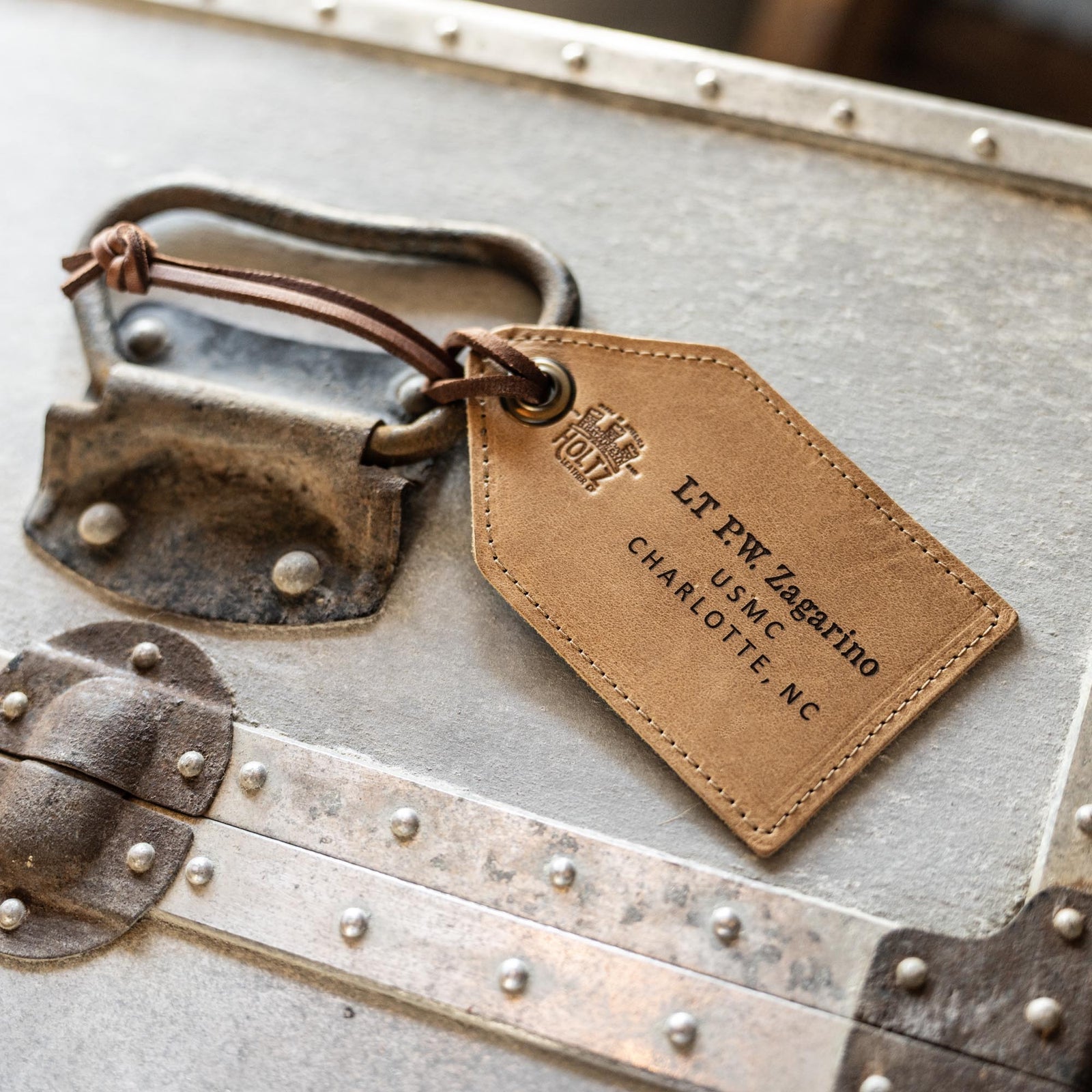 Your Logo + Our Leather - The Traveler Fine Leather Luggage Tag - Custom Logo and Corporate Gifting - Holtz Leather