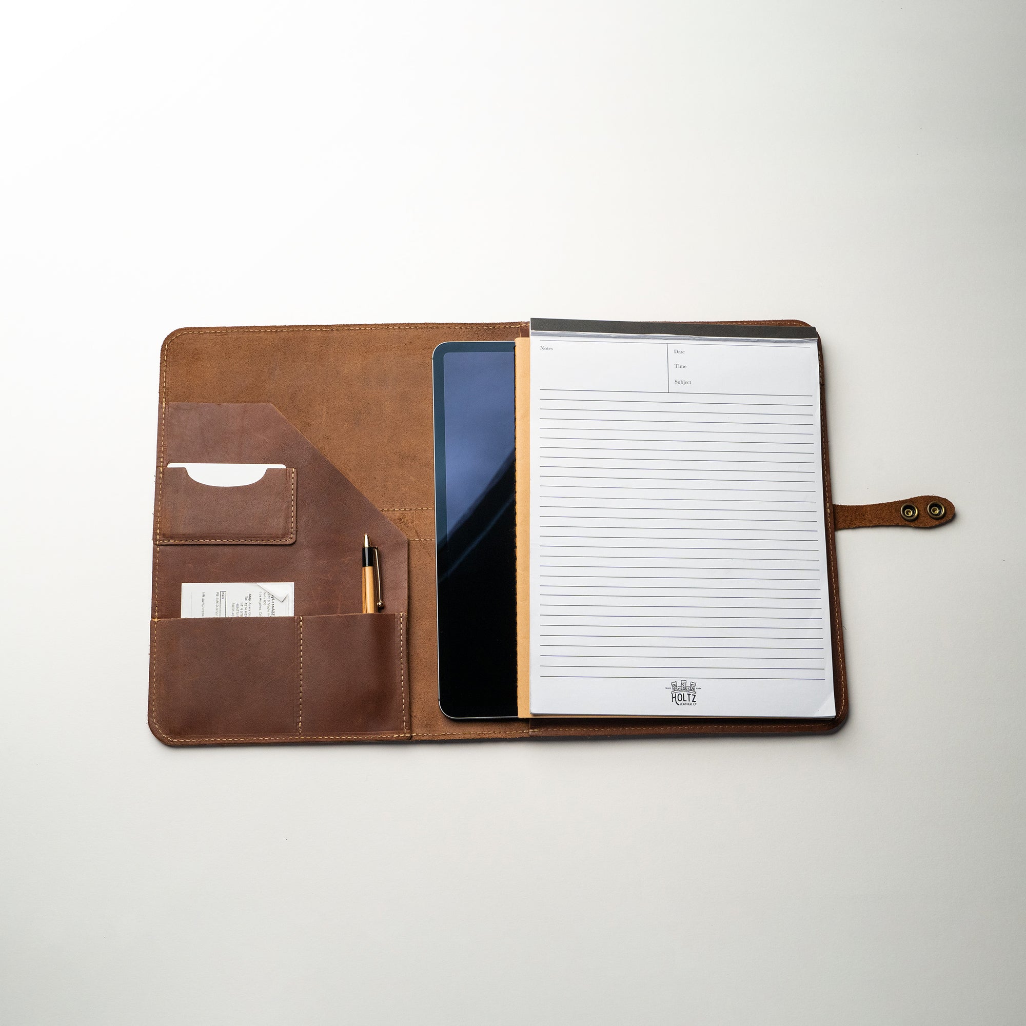 Custom Business Portfolio Personalized Leather Portfolio - Custom Padfolio With Zipper For Business Professionals Leather Padfolio