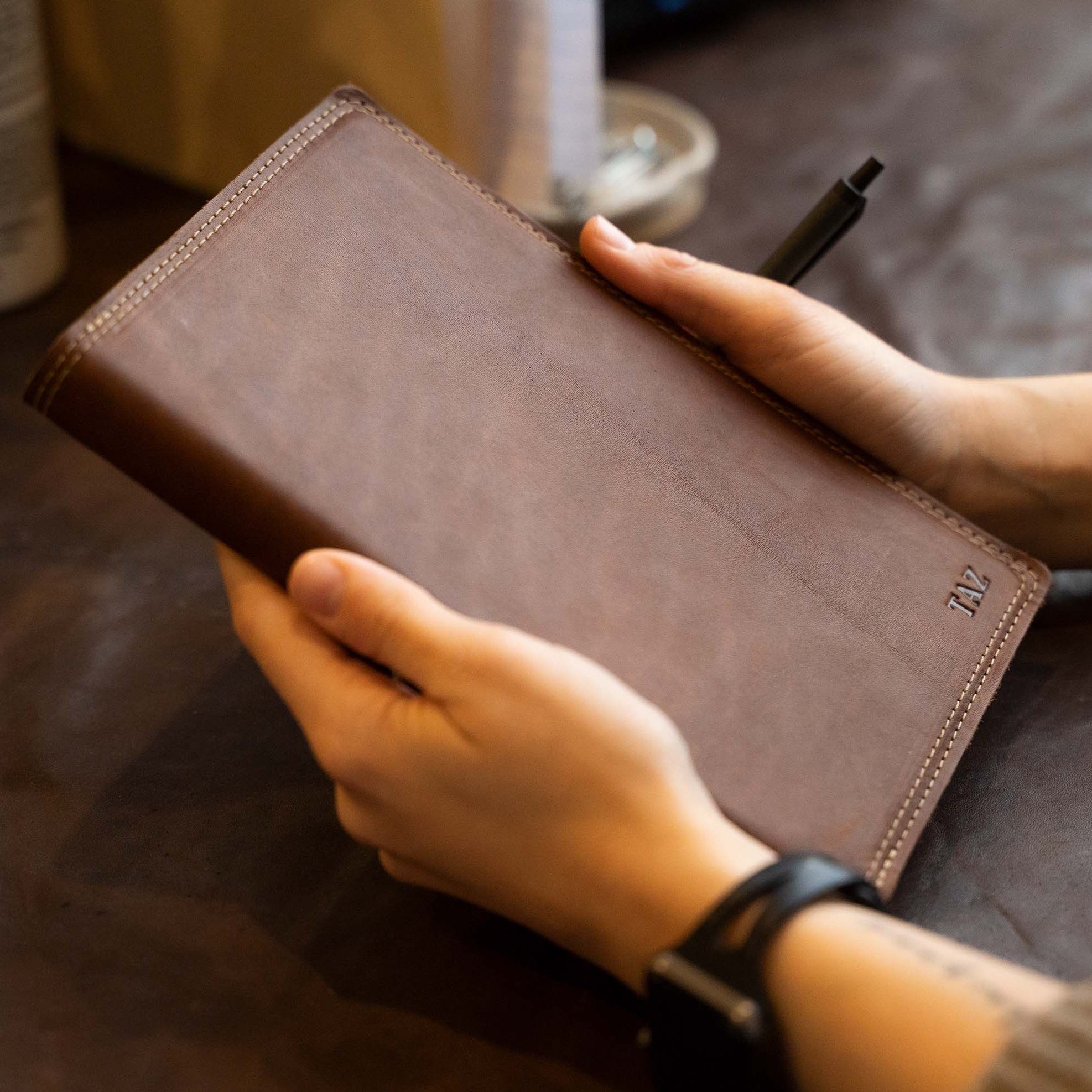 Full Grain Leather Journal with YOUR LOGO, Corporate Gifting made Easy ...