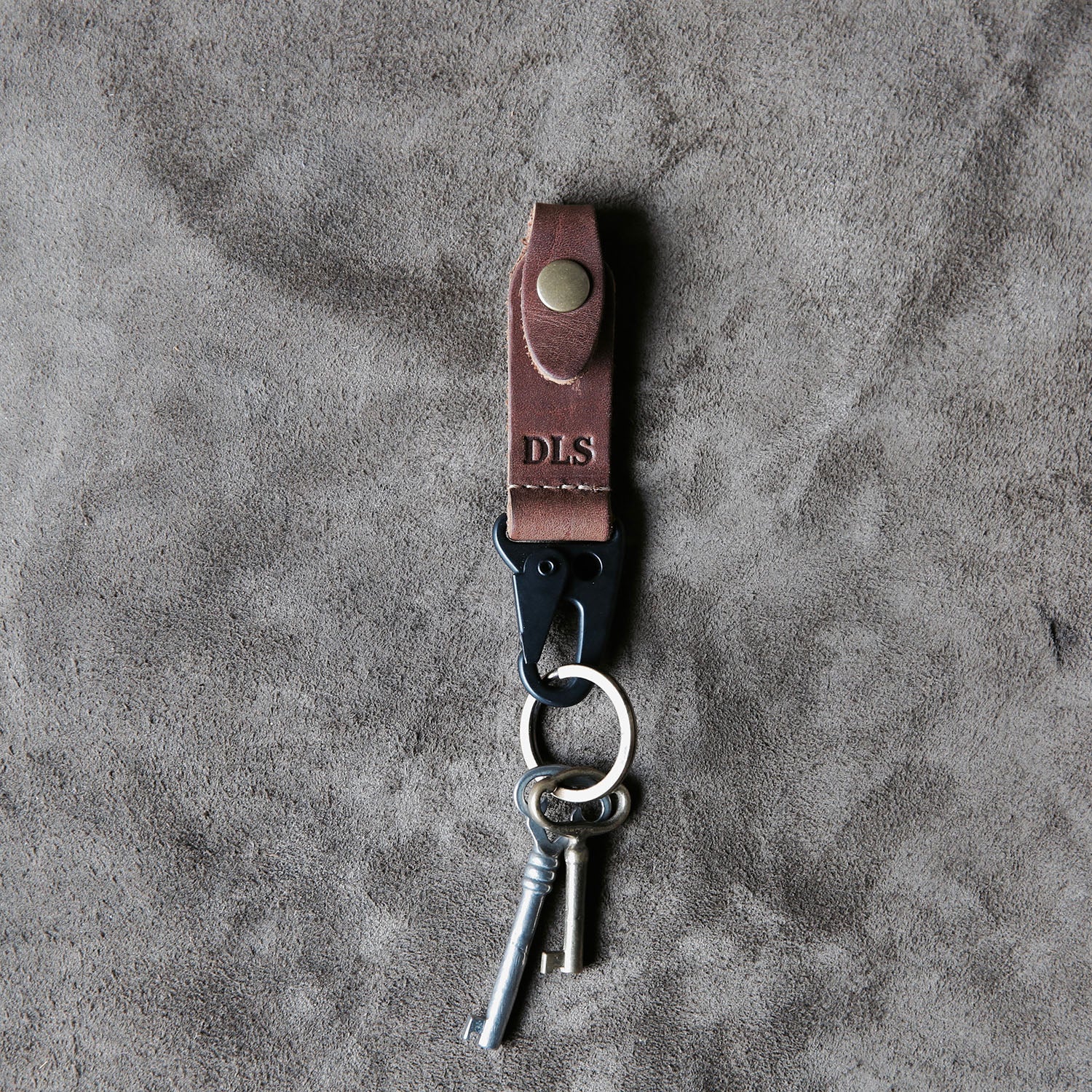 Personalized Leather Keychain Key Chain Ring - The Henry
