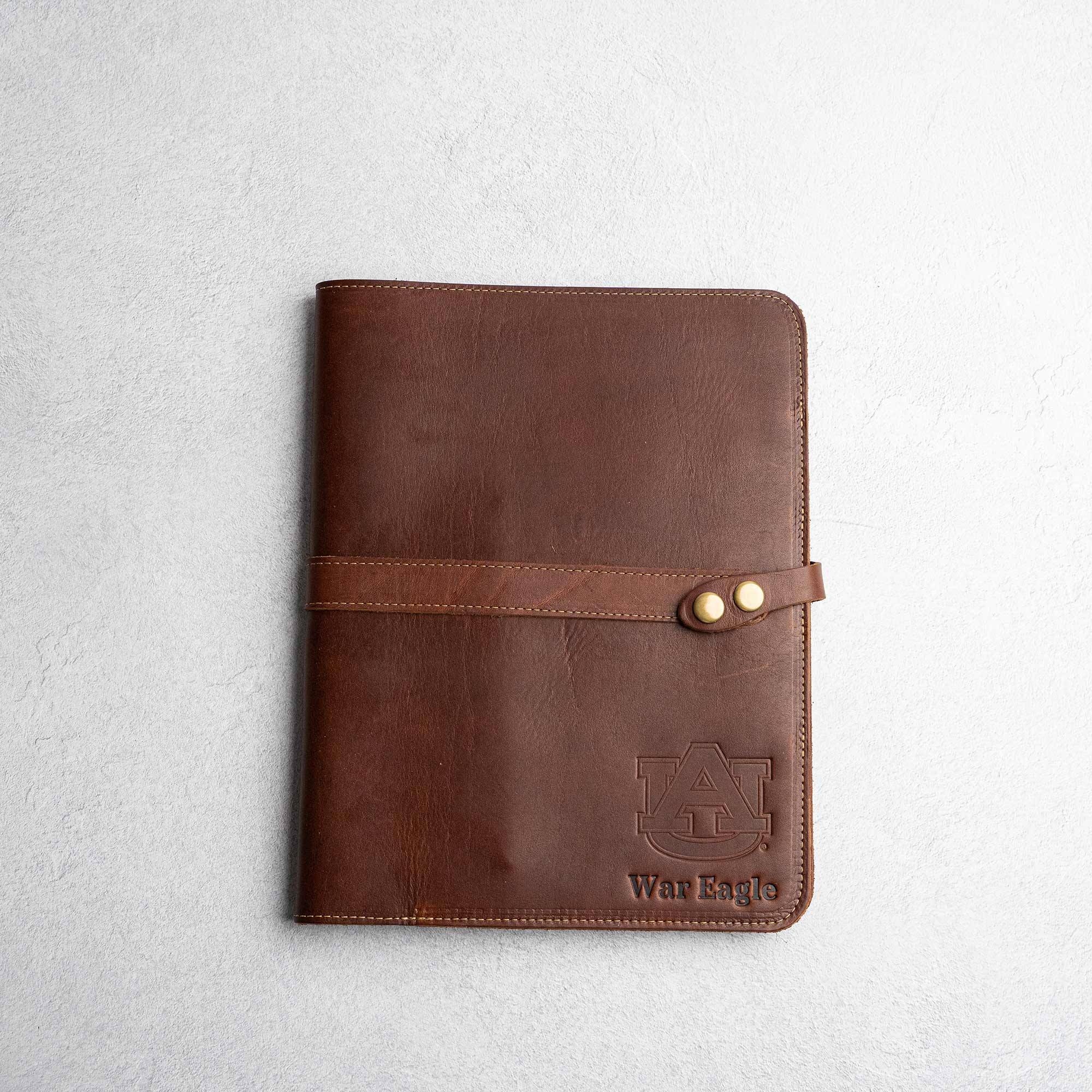 Fine leather padfolio/portfolio with Auburn University logo