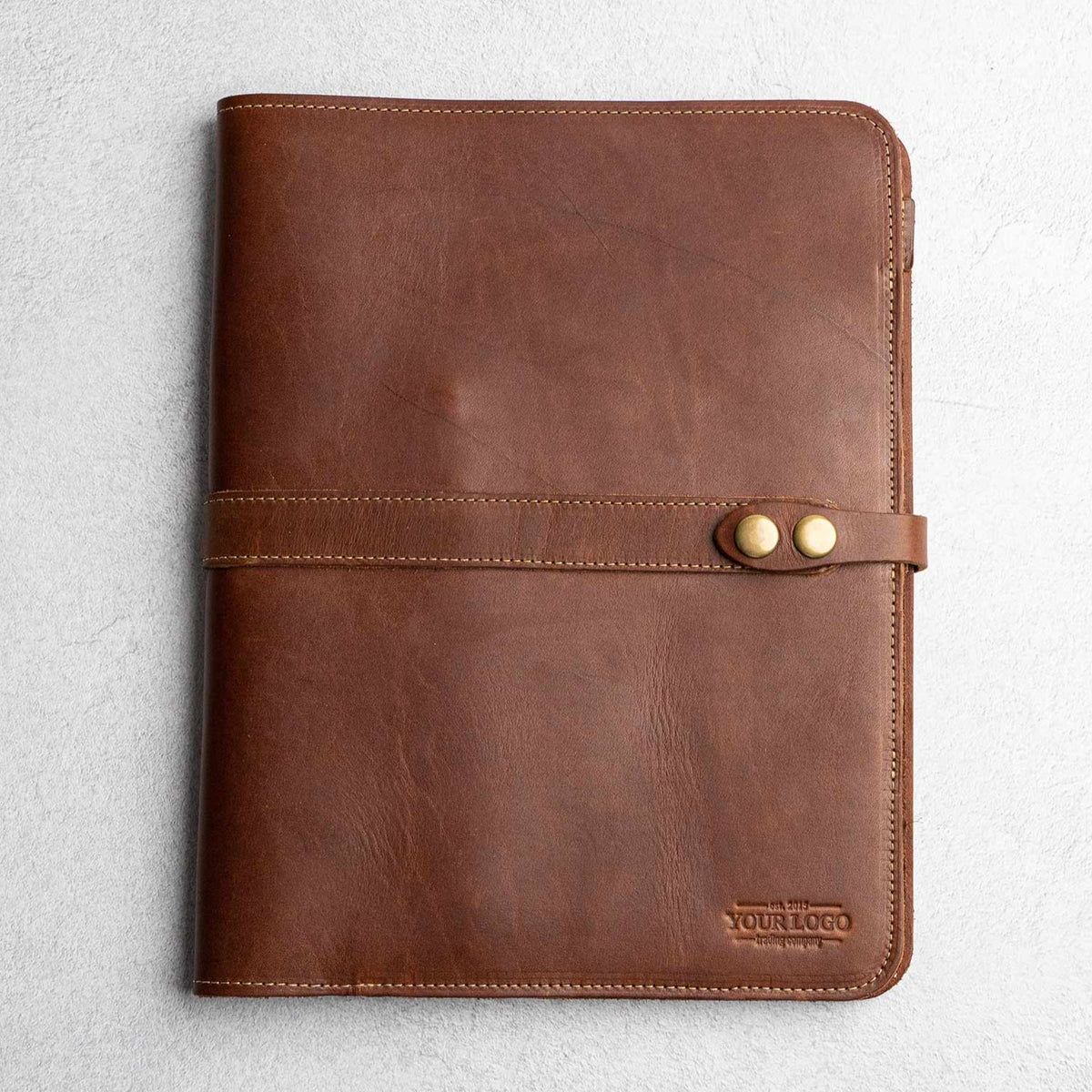 Your Logo + Our Leather - The Vanderbilt 2.0 Fine Leather Portfolio Padfolio - Custom Logo + Corporate Gifting