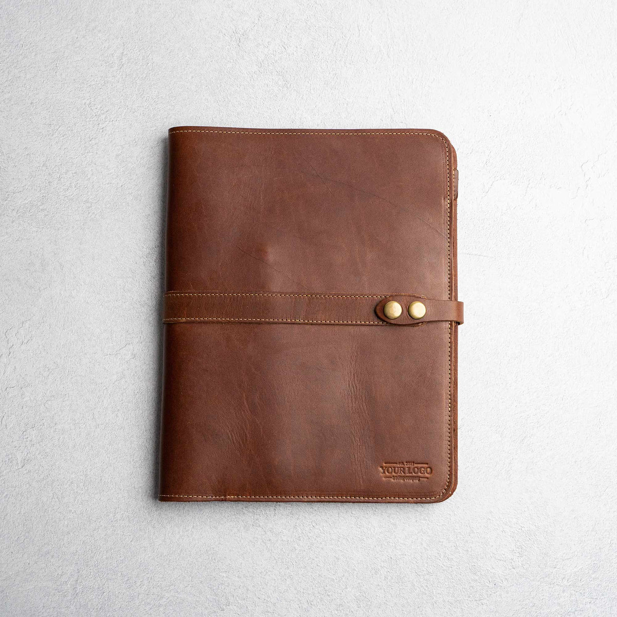 Your Logo + Our Leather - The Vanderbilt 2.0 Fine Leather Portfolio Padfolio - Custom Logo + Corporate Gifting