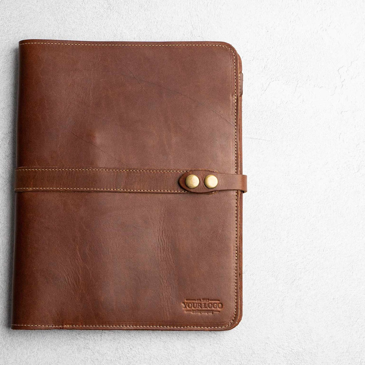 Your Logo + Our Leather - The Vanderbilt 2.0 Fine Leather Portfolio Padfolio - Custom Logo + Corporate Gifting