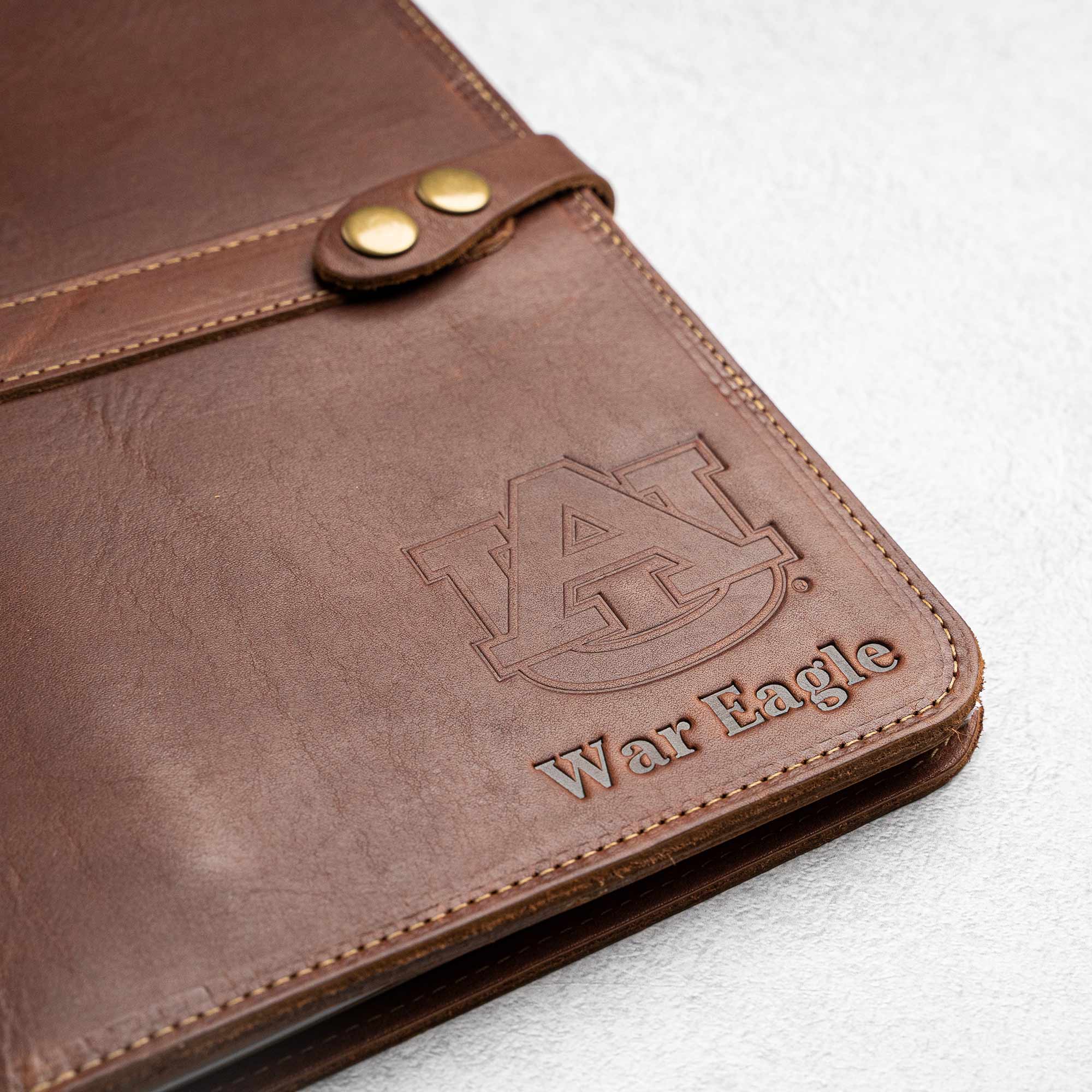 Fine leather padfolio/portfolio with Auburn University logo