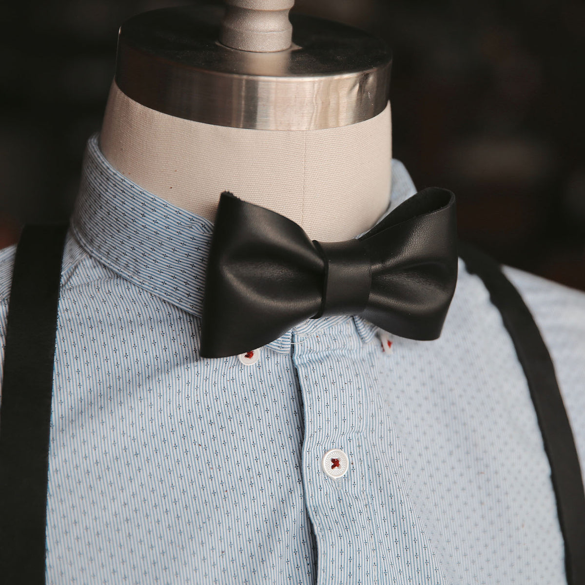 The Mr. Baker Fine Leather Bow Tie Bowtie