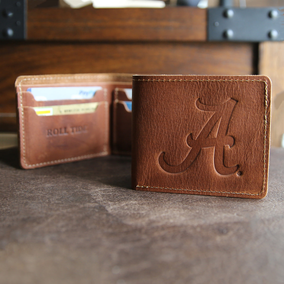 The Officially Licensed Alabama Big Dixie Fine Leather BiFold Wallet