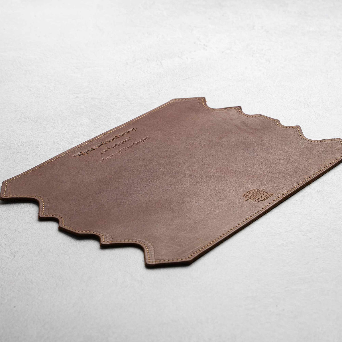 The “Professor” Personalized Fine Leather Pipe Smoking Mat &amp; Pipe Boat Holder