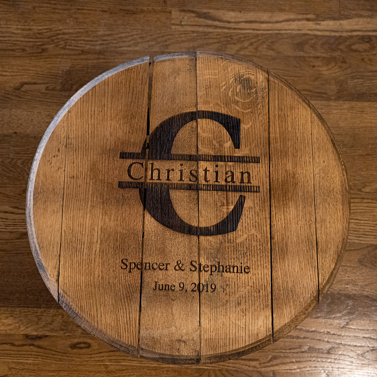 Personalized Tennessee Whiskey Barrel Head Wood Sign - Wedding Welcome Sign or Farmhouse Home Decor