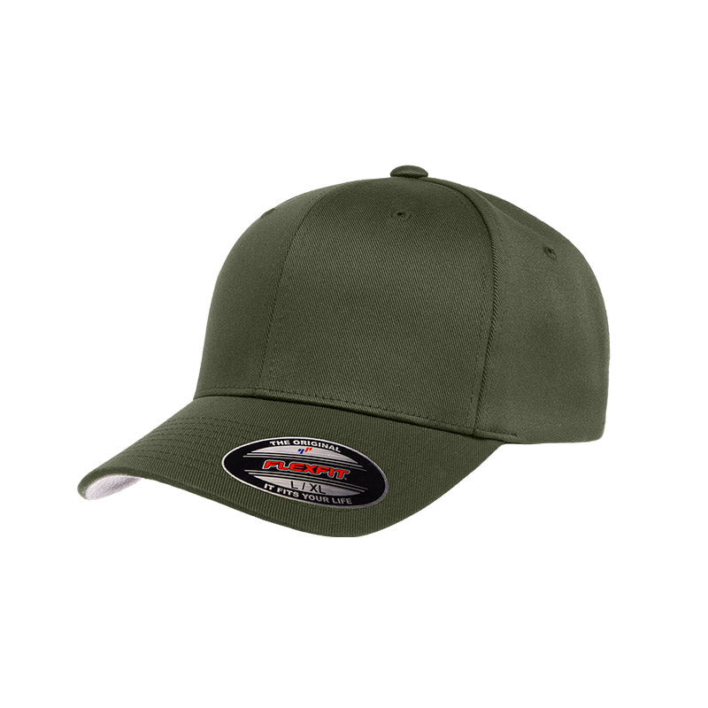 FlexFit 6277 Custom Leather Patch Structured Baseball Hat with YOUR LOGO