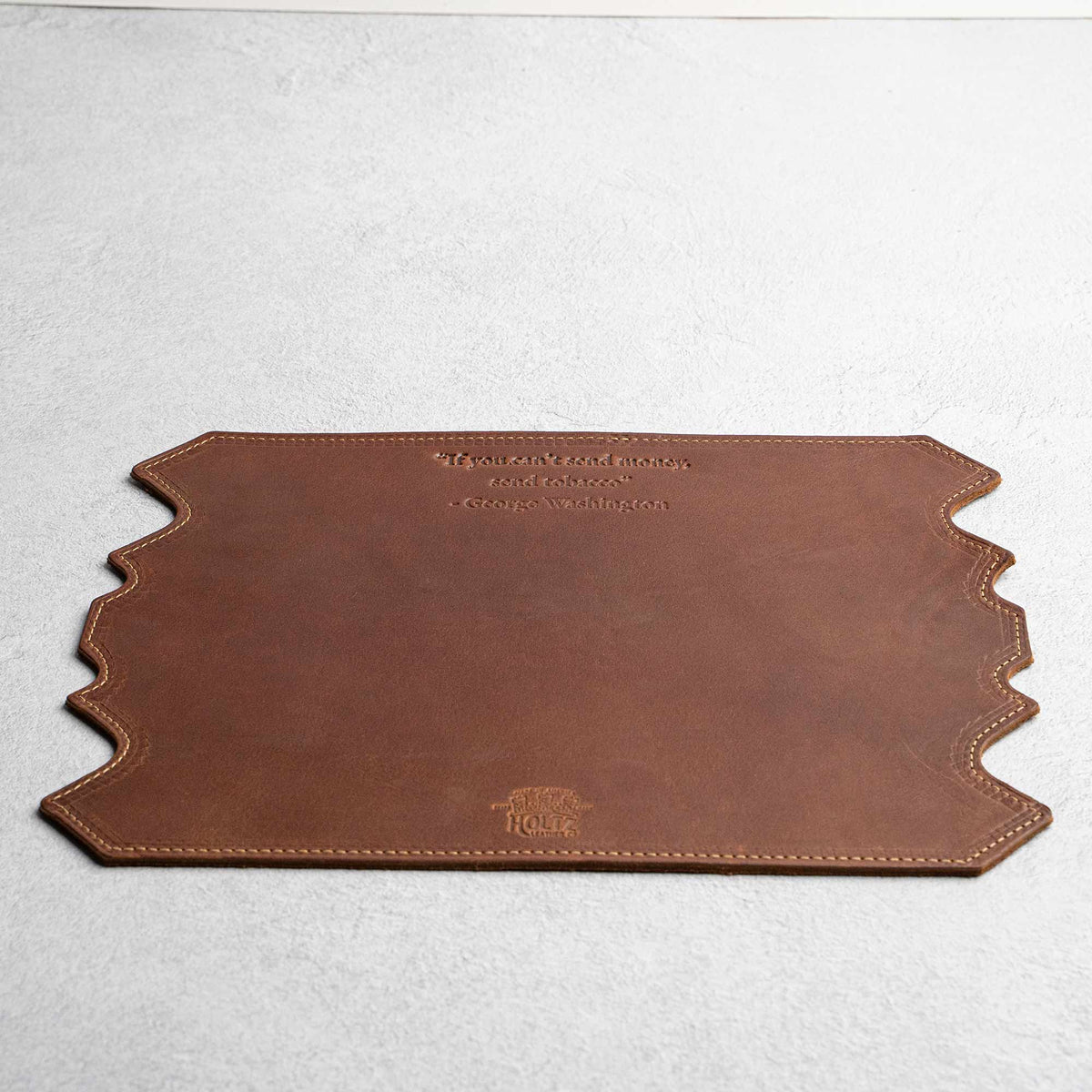 The “Professor” Personalized Fine Leather Pipe Smoking Mat &amp; Pipe Boat Holder