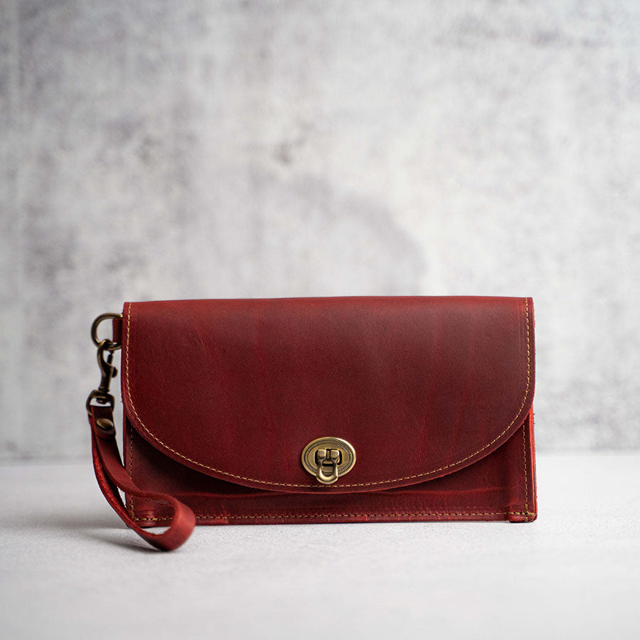 The Betty Jean Women’s Fine Leather Envelope Clutch Pocketbook Wallet With Optional Insert