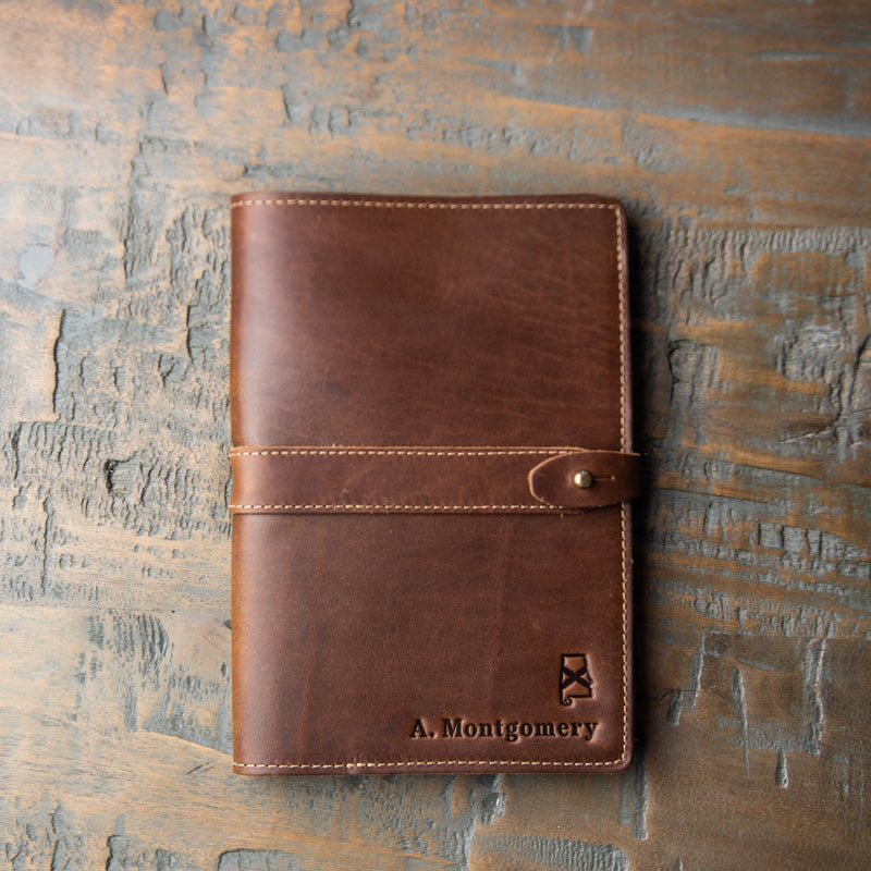 The Alabama Inventor Personalized Fine Leather A5 Moleskine Journal Diary with Alabama Logo