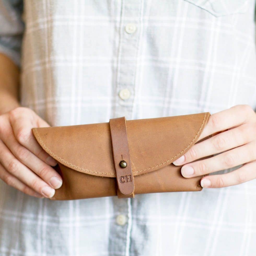 The Aviator Personalized Fine Leather Sunglass Case