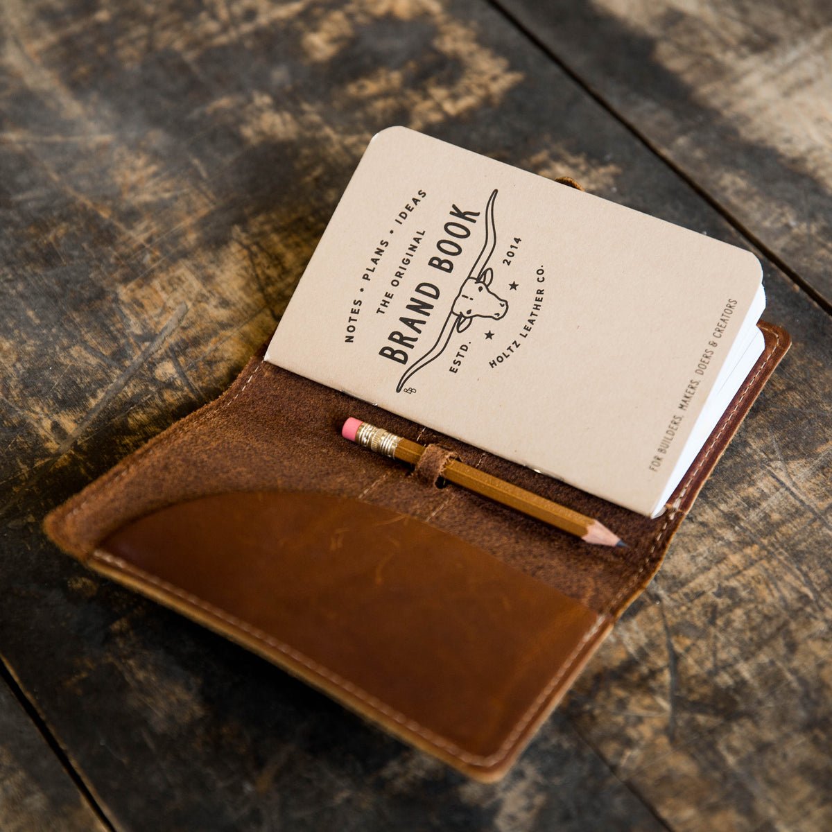 The Surveyor Custom Logo Fine Leather Pocket Journal Cover for Field Notes Put Your Logo On It Corporate