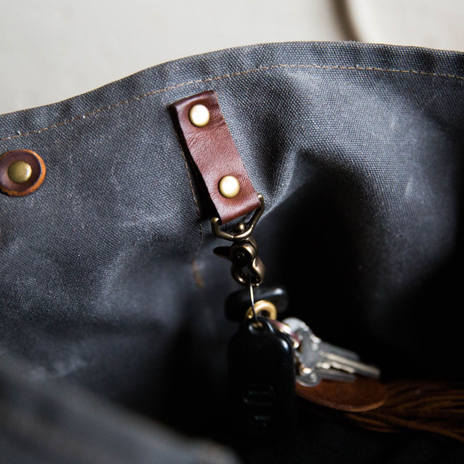 The Market Tote Fine Leather Waxed Canvas Bag Purse Holtz Leather