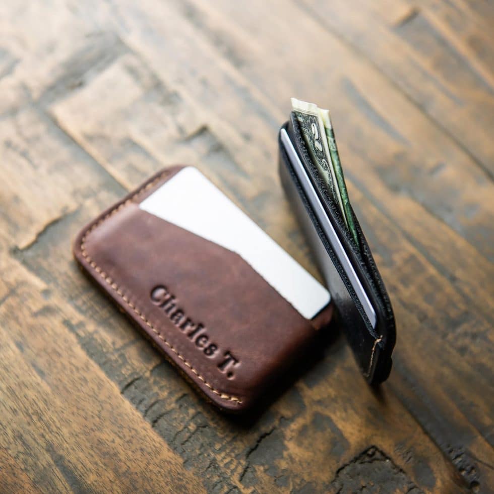 Mens Front Pocket Wallet - Add Monogram [Handmade]