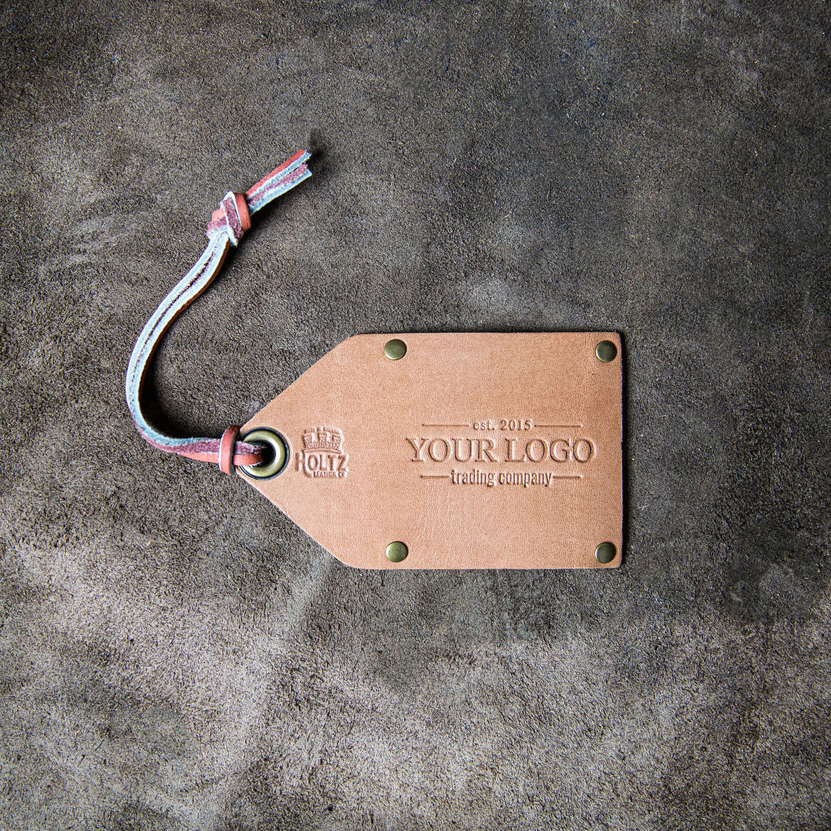 Your Logo + Our Leather - The Traveler Fine Leather Luggage Tag - Custom Logo and Corporate Gifting