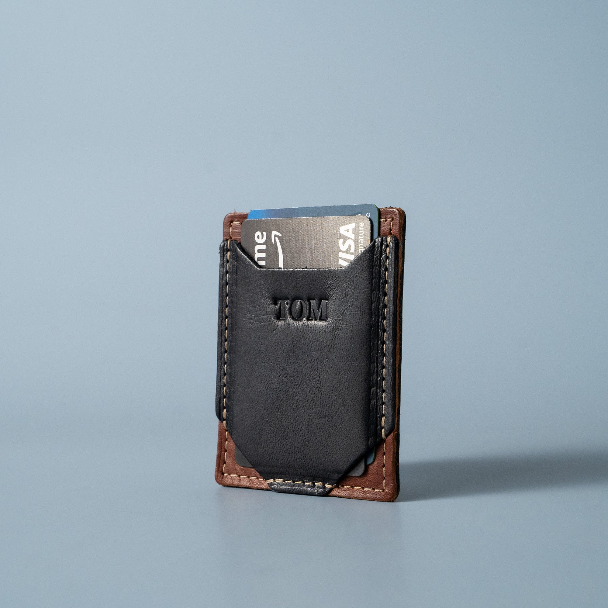 The Gates Personalized Leather Bifold Money Clip Front Pocket Wallet, Brownat Holtz Leather