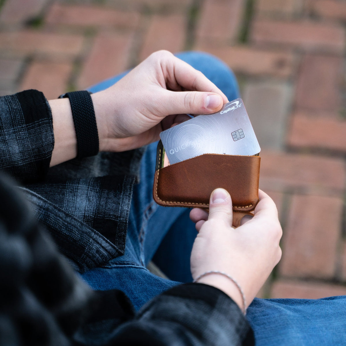 The Charleston Personalized Fine Leather Triple Sleeve Front Pocket Wallet