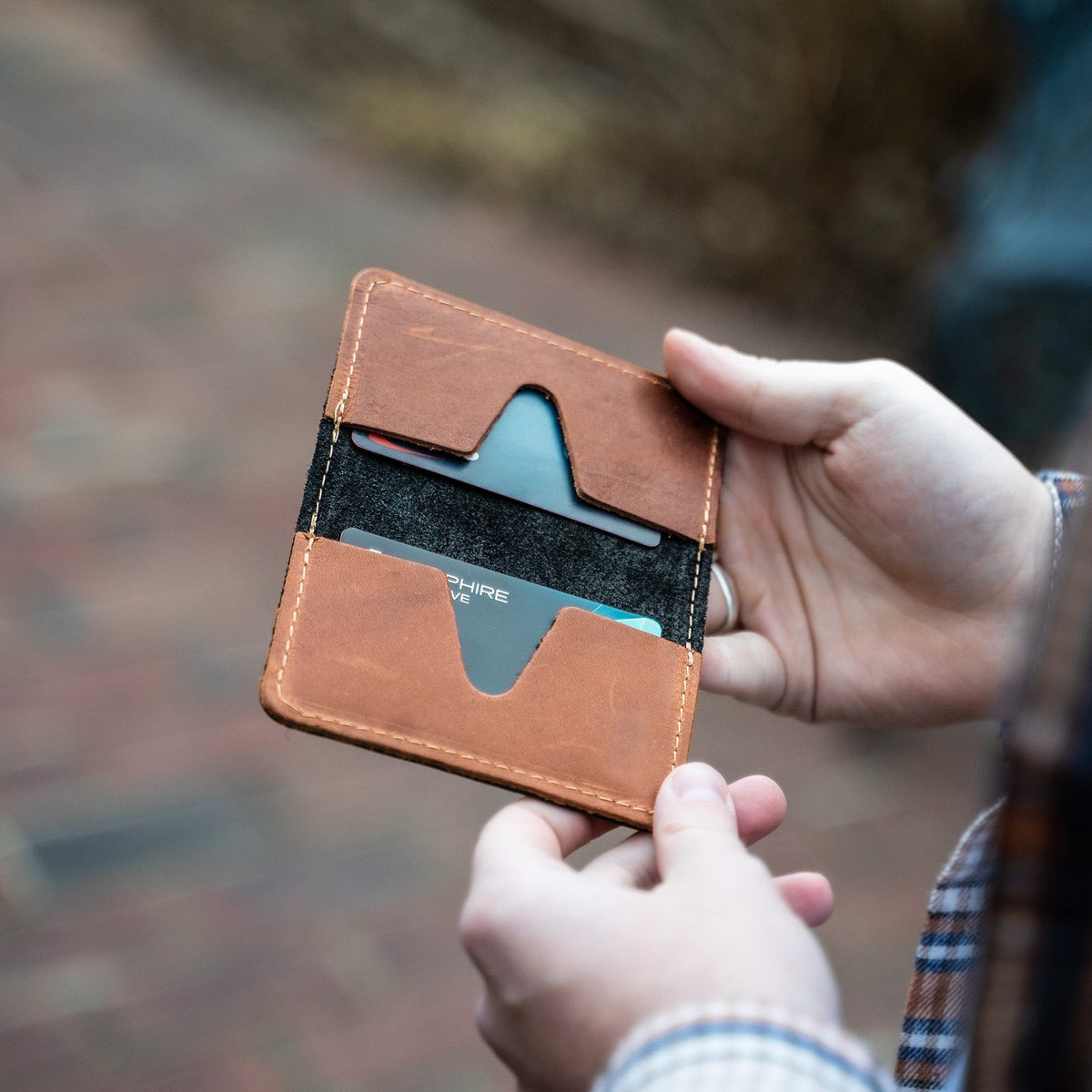 The Vincent Fine Leather Business Card Holder Wallet BiFold