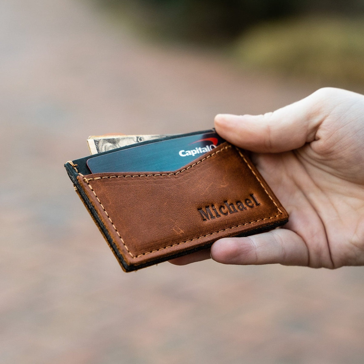 The Vernon Fine Leather Front Pocket Card Holder Wallet