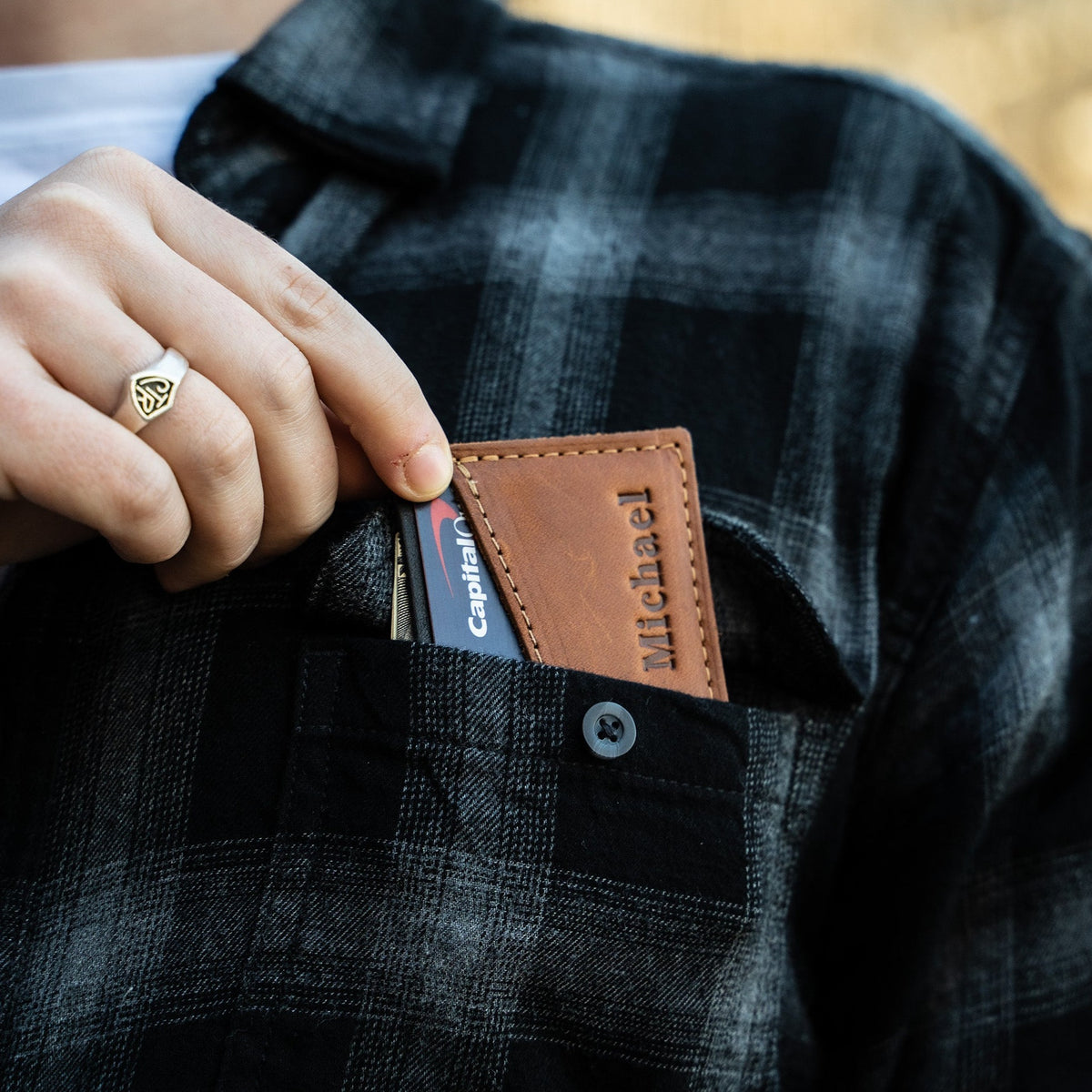 The Vernon Fine Leather Front Pocket Card Holder Wallet