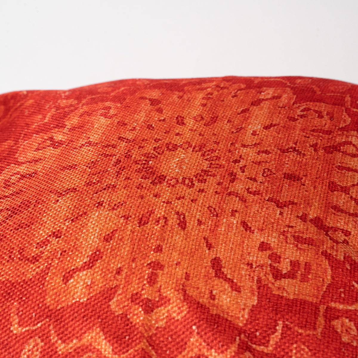 Bohemian Style Pillow -  Geometric Orange Oriental Moroccan Mandala Persian Rug Print Linen Case