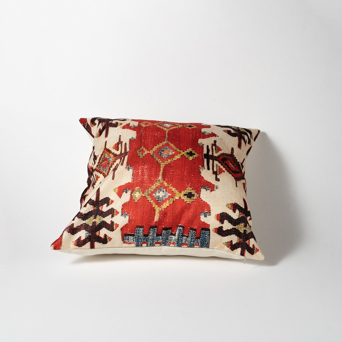 Bohemian Style Pillow - Burdur Antique South West Anatolia Turkish Kilim Persian Rug Print Linen Case