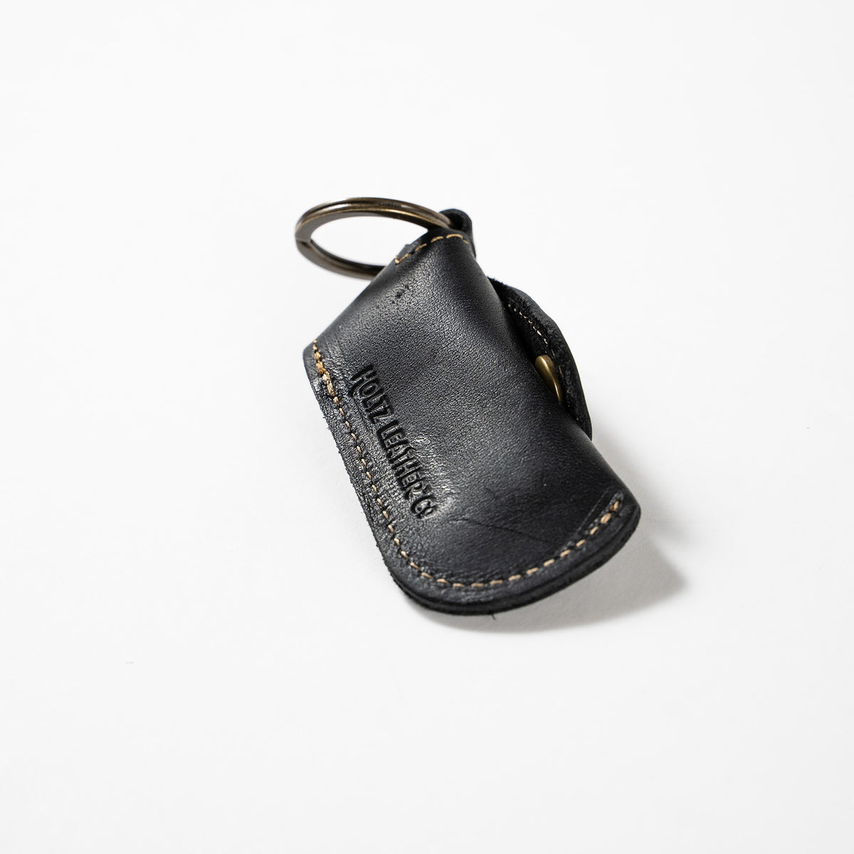 The Sidekick Personalized Fine Leather Lip Balm Holster with Key Ring