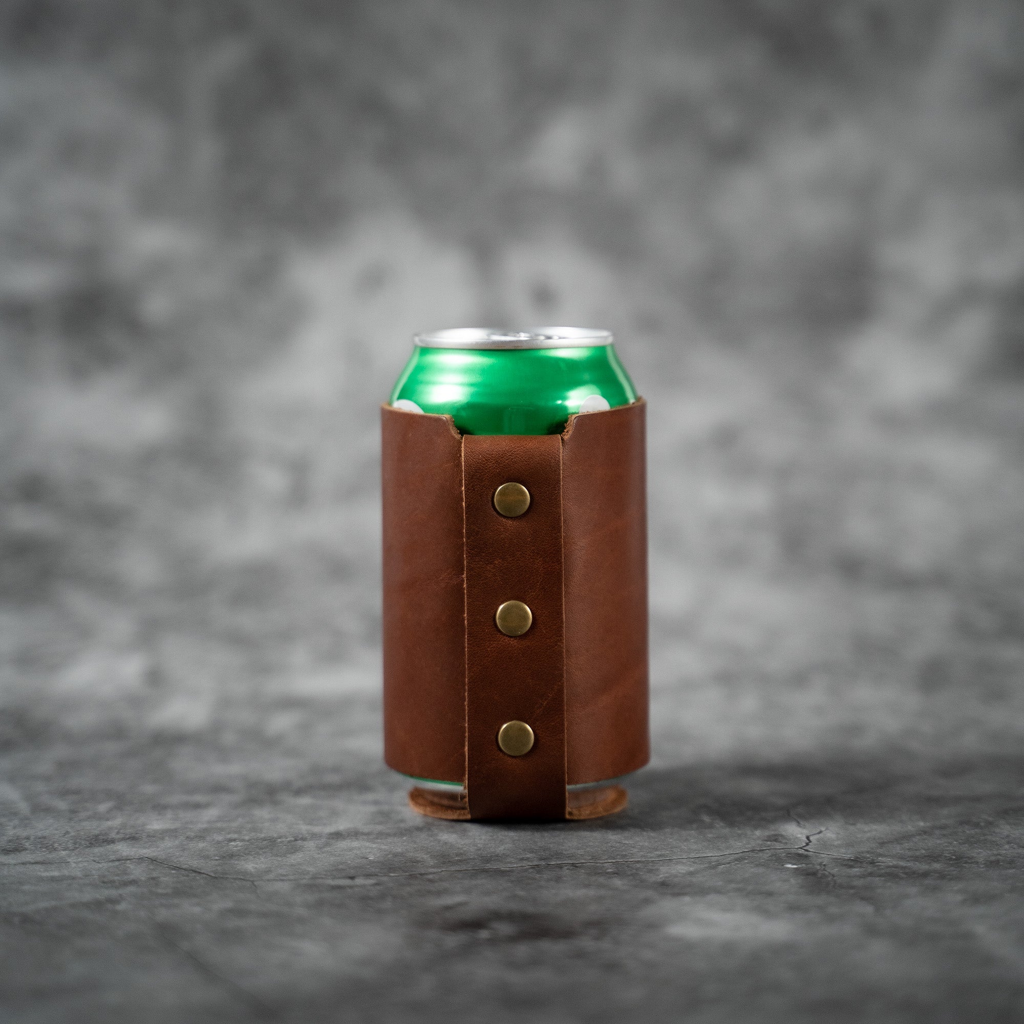 Leather Beer Can Holder Bison Leather Koozie Custom Engraved