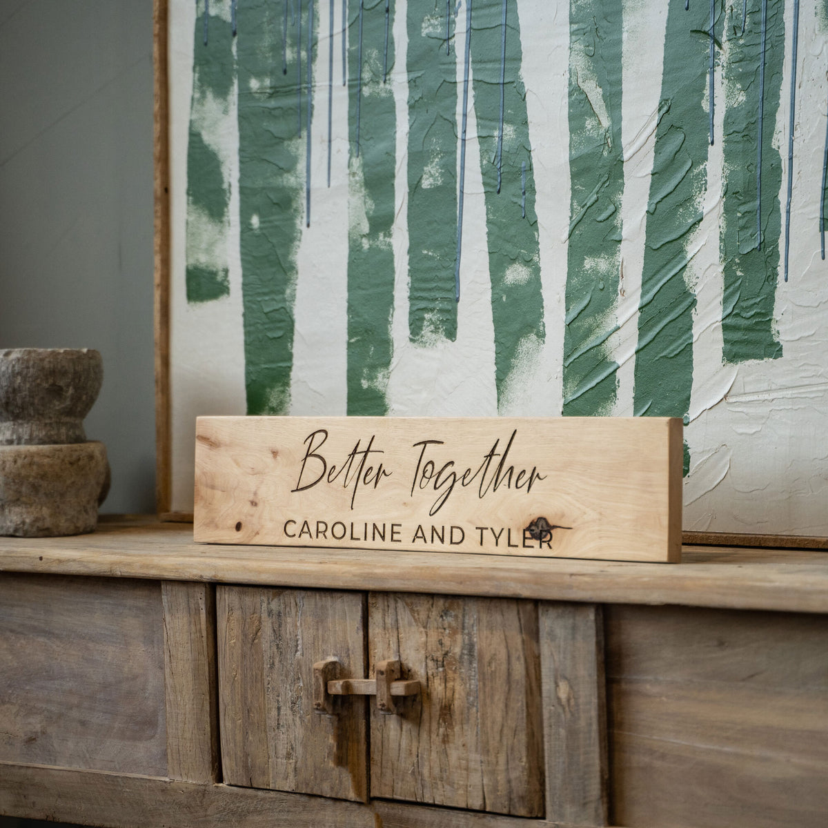 Better Together - Couples Personalized Wedding Date Sign for Home Decor