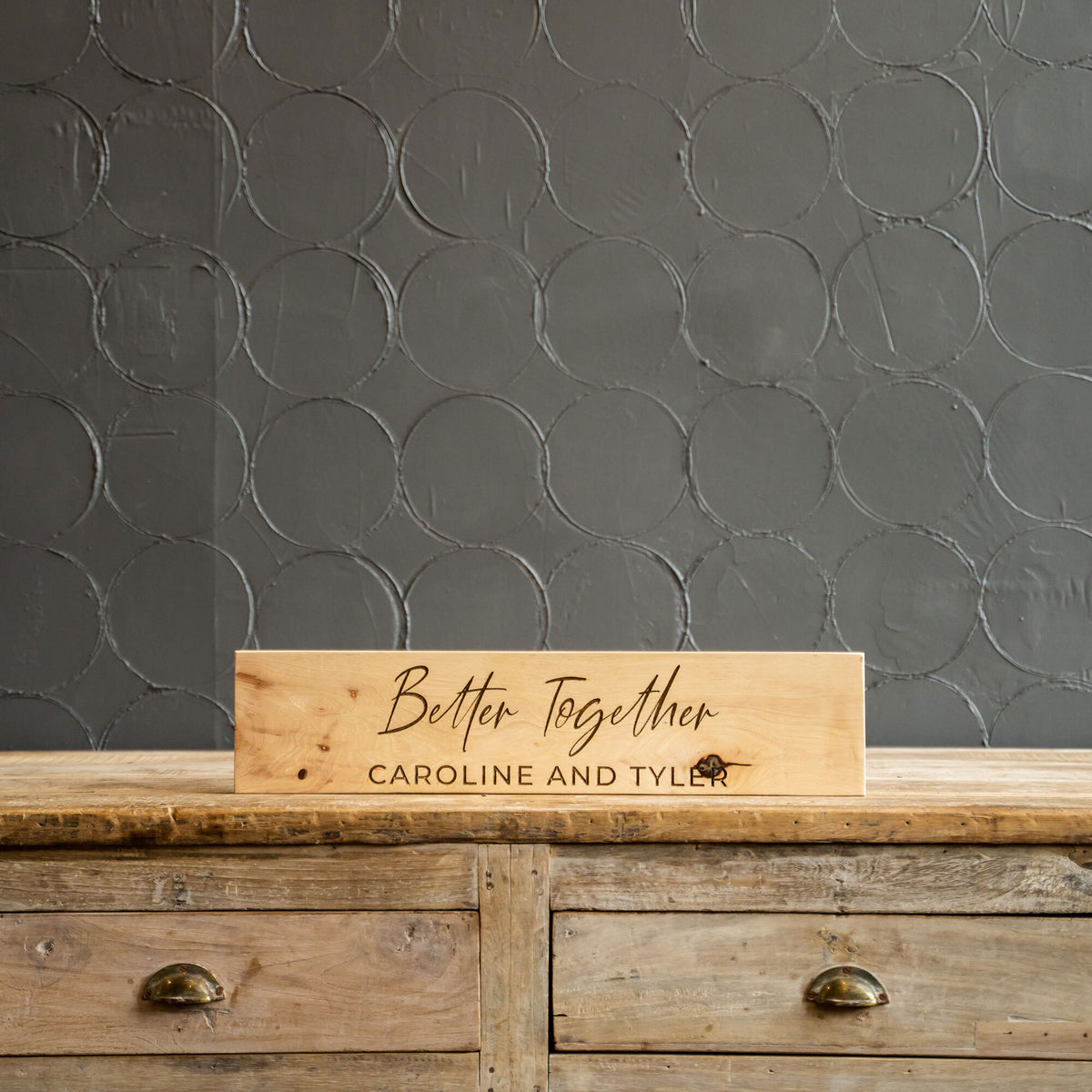 Better Together - Couples Personalized Wedding Date Sign for Home Decor