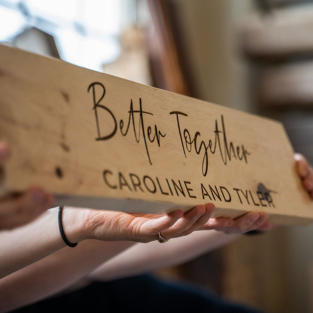Better Together - Couples Personalized Wedding Date Sign for Home Decor