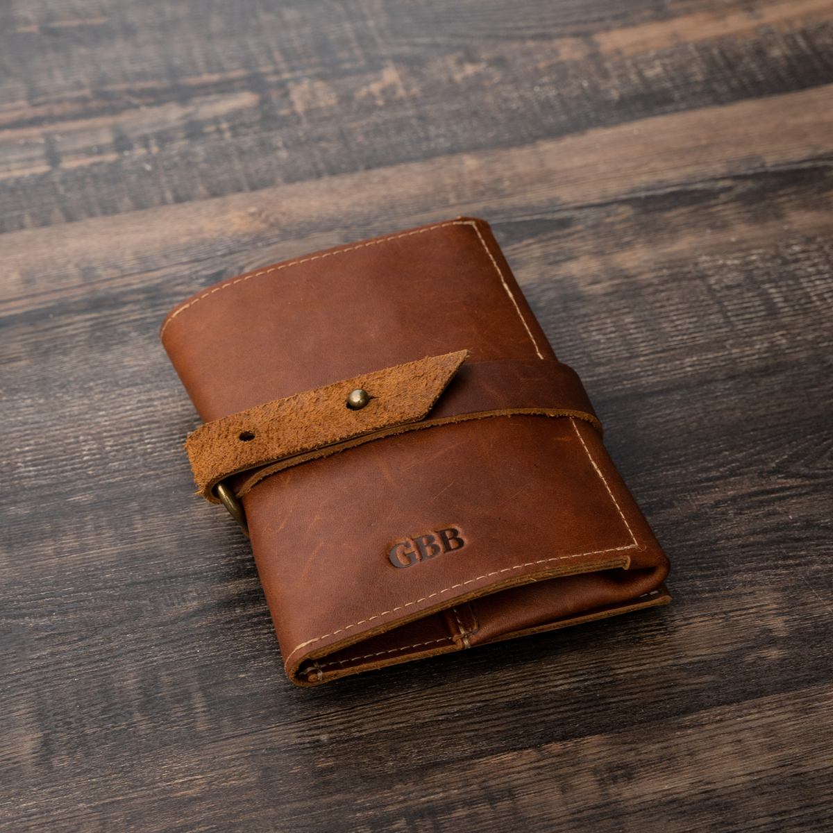 The “Dapper Jack” Personalized Fine Leather Pipe Roll Tobacco Pouch