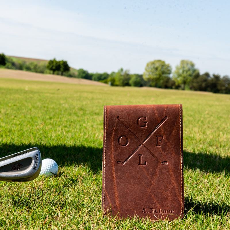 Corporate Custom Logo Fine Leather Golf Scorecard Holder Golf Logbook Put Your Logo on it