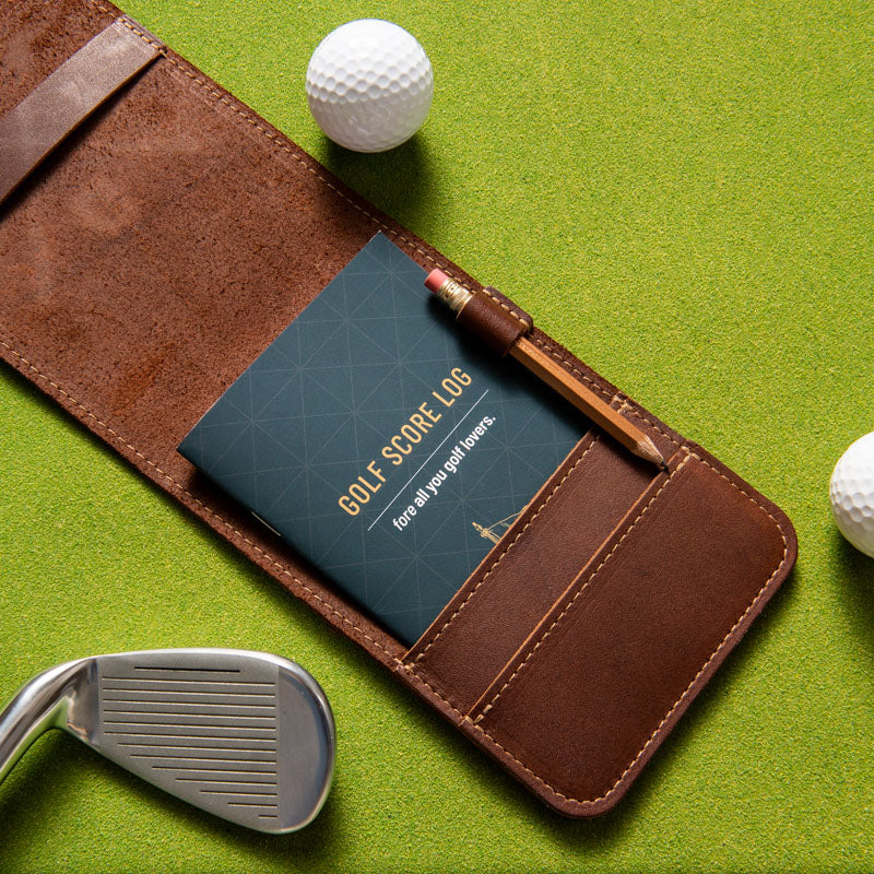 Fine Leather Golf Scorecard Holder Golf Logbook