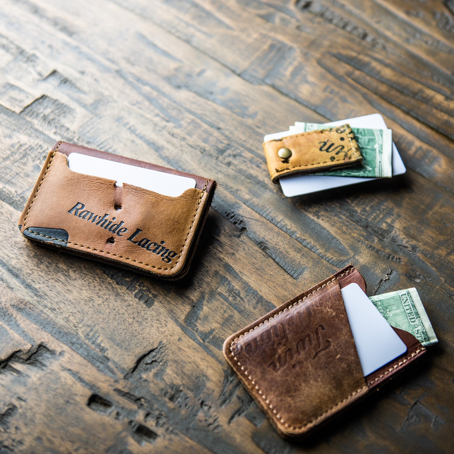 Hand-Tooled BSR Money Clip Wallet, BSR Leather Co.