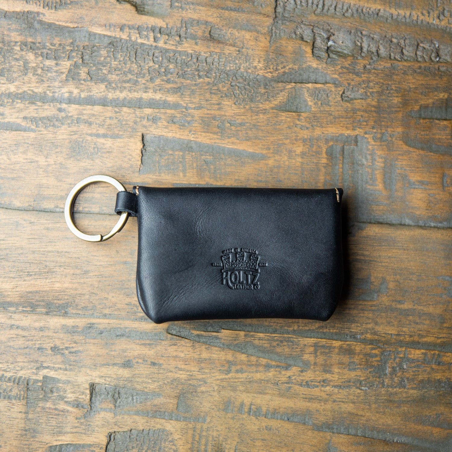 Monogrammed Leather Keychain Zip Around Wallet Custom 