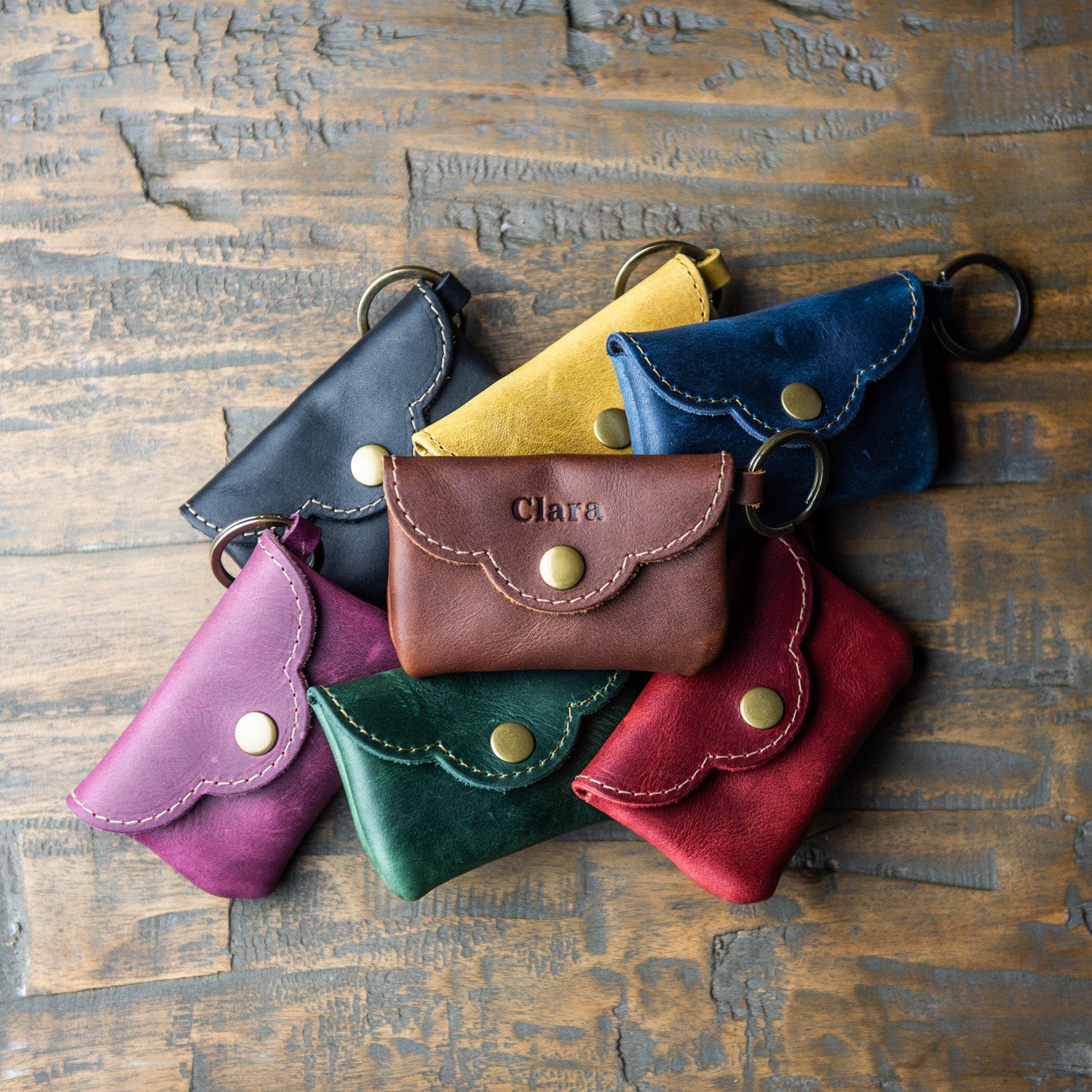 Contact's Genuine Cow Leather Multi-purpose Keychain Wallets