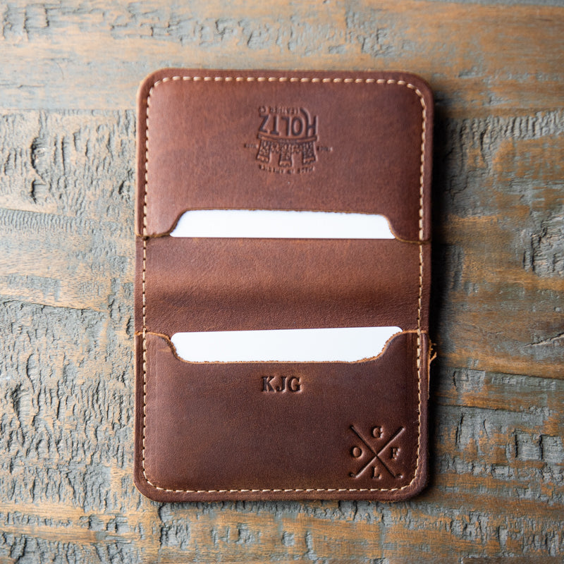 Two-Pocket Leather Bifold Wallet - Handmade Men's Wallet