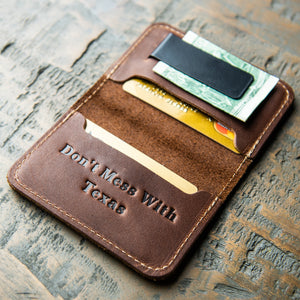 The Golf Gates Personalized Fine Leather Bifold Money Clip Wallet