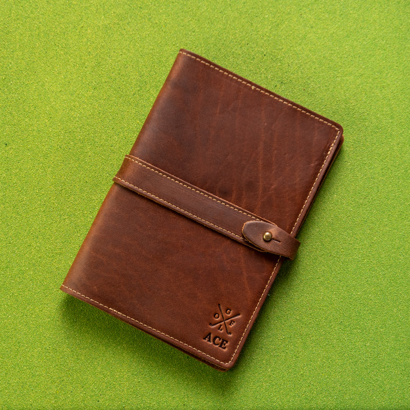 The Golf Inventor Personalized Fine Leather A5 Moleskine Journal Diary with Golf Logo