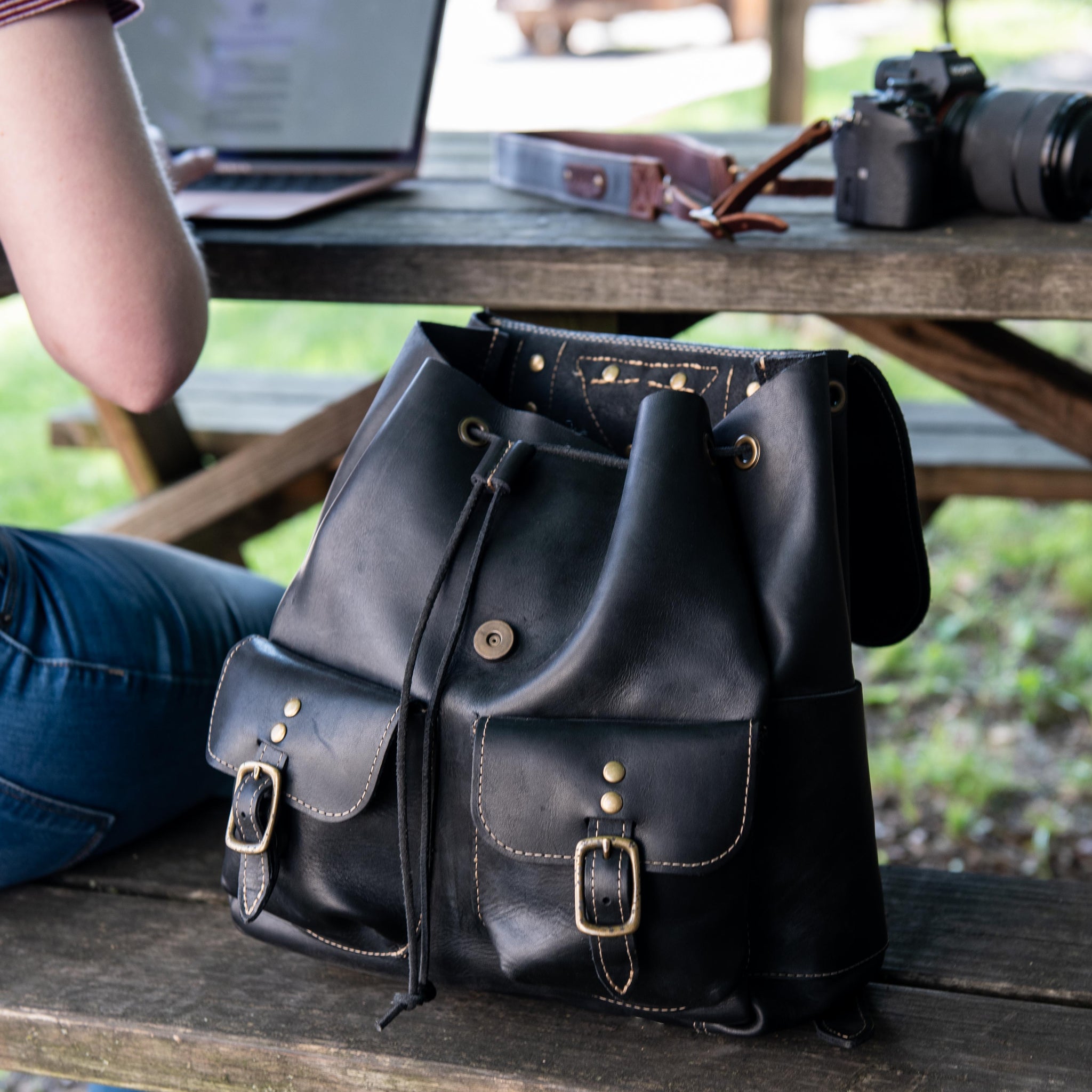 The Emerson Womens Fine Leather Backpack Purse in Brown - Holtz