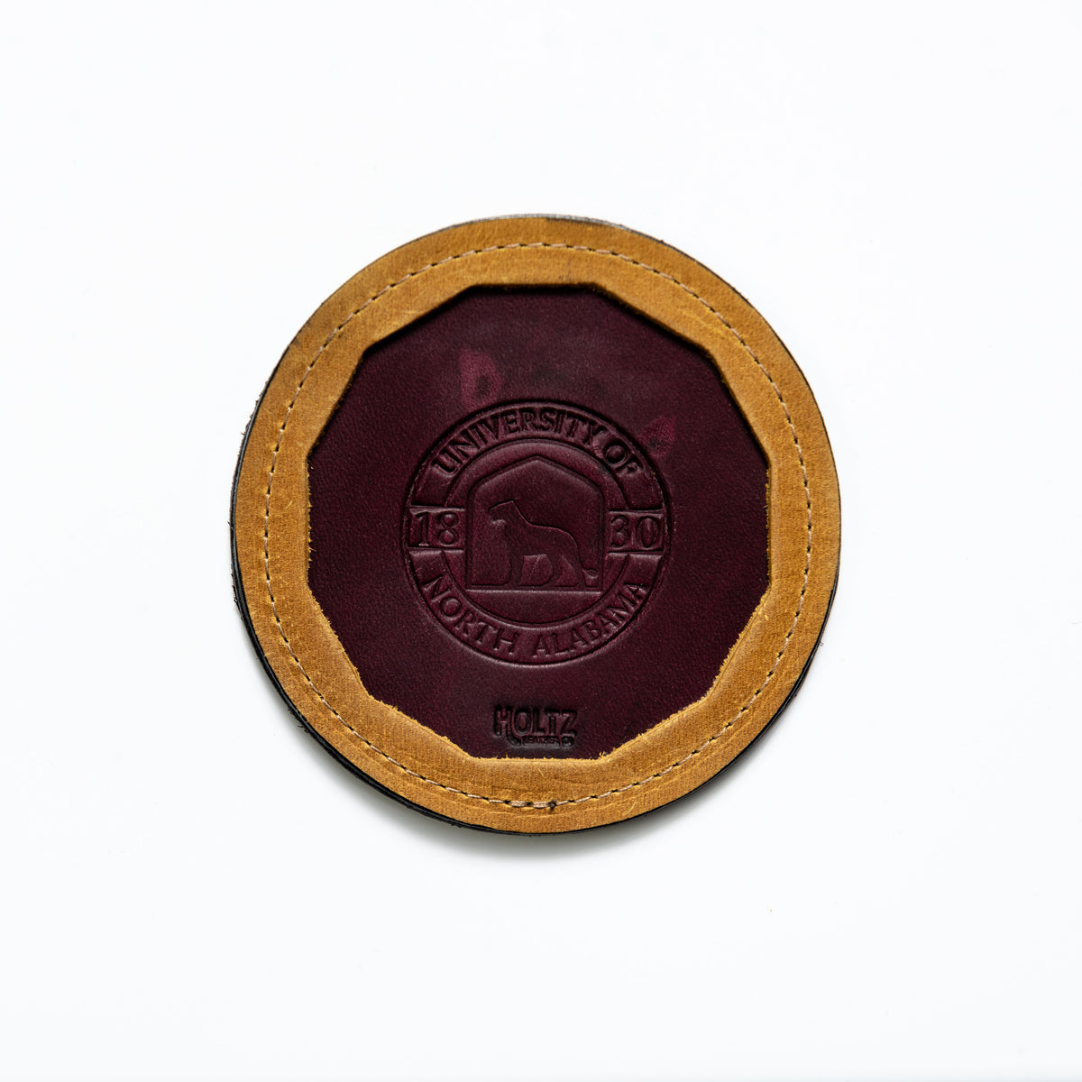 The UNA Tavern Personalized Fine Leather Coaster Set of 4 Coasters