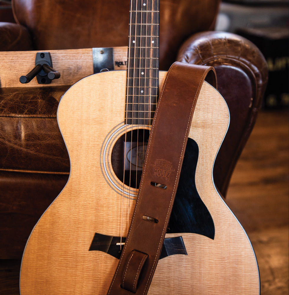 The Legend ~ Personalized Fine Leather Acoustic Guitar Strap