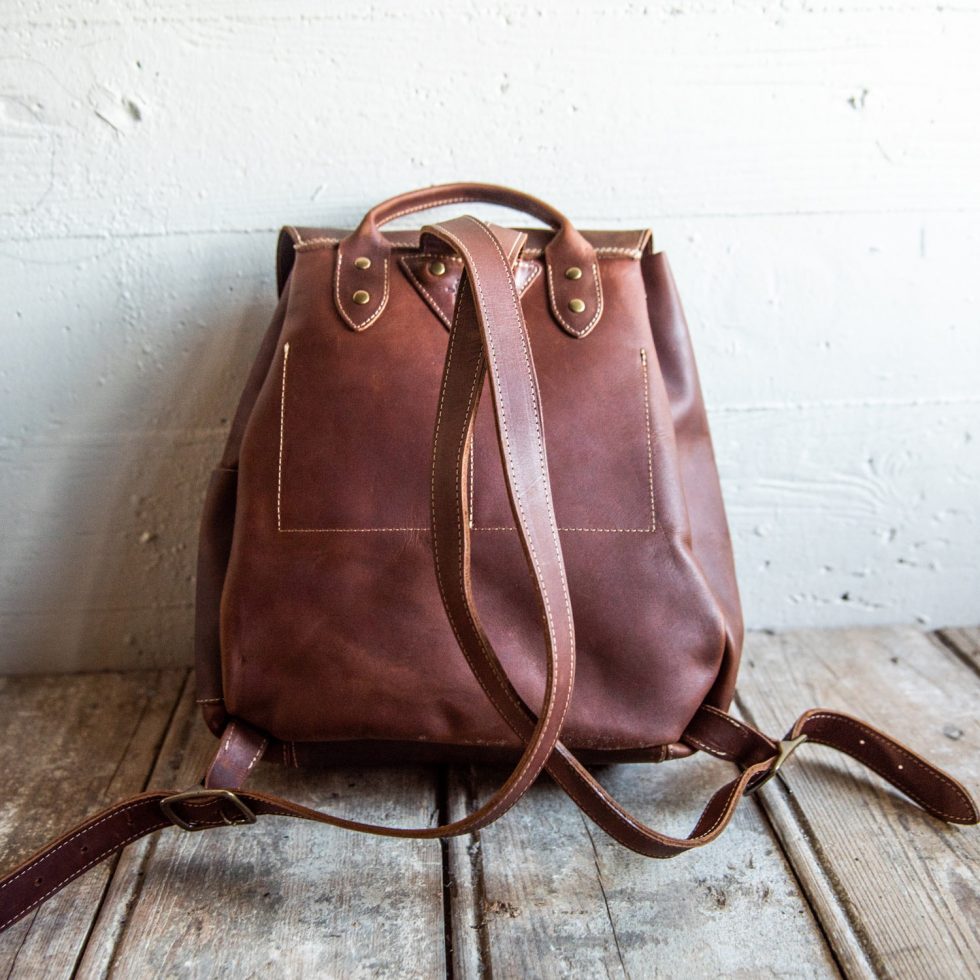 Fine American leather handcrafted backpack from Holtz Leather Co in Huntsville, Alabama