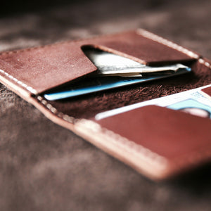 The Vincent Fine Leather Business Card Holder Wallet BiFold - Holtz Leather